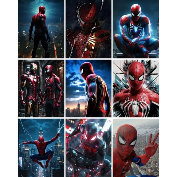 9PCS Anime Spider Theme Bedroom Wall Decoration Posters (8X10 in) Unframed