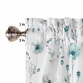 thumbnail image 5 of Half Window Curtains 24 Inches Long, Turquoise Flowers Window Treatment Curtain Drapes, Farmhouse Spring Botanical Floral Short Curtains Tiers for Kitchen Over Sink, 27.5"x24", 2 Panels, 5 of 7