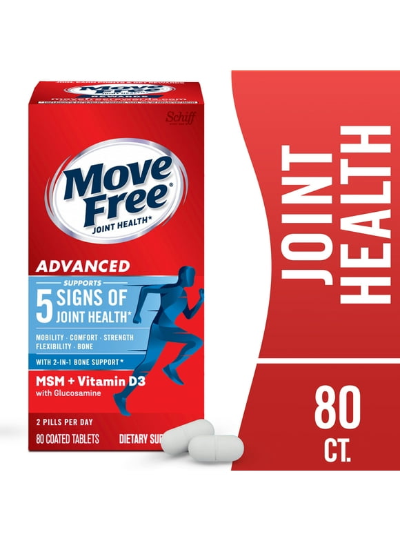 Move Free Advanced Plus MSM and Vitamin D3, 80 tablets - Joint Health Supplement with Glucosamine and Chondroitin