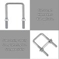 thumbnail image 3 of Square U-bolts U-bolts, 70 X 110 Mm Stainless Steel U-bolts, M8 U-bolt With Nut Frame Plate And Washer, M8 U-bolt For Fastening Boards And Pipes (70 X, 3 of 5