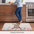 thumbnail image 5 of Bunny Easter Doormat Outdoor Entrance 20"x31.5", Pink Blue Eggs Tulips Floral Rabbit Rustic Absorb Moisture Dirt Door Mats, Non-Slip Rubber Backing Floor Mats Indoor, Low-Profile Front Door Rugs, 5 of 9