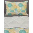 thumbnail image 3 of Abstract Comforter & Sham Bedding Set, Silhouette Petals Nature Abstraction with Geometric Influences, 3 pcs Duvet Set Microfiber Filling Quilt, 5 Sizes, Teal Earth Yellow, by Ambesonne, 3 of 4