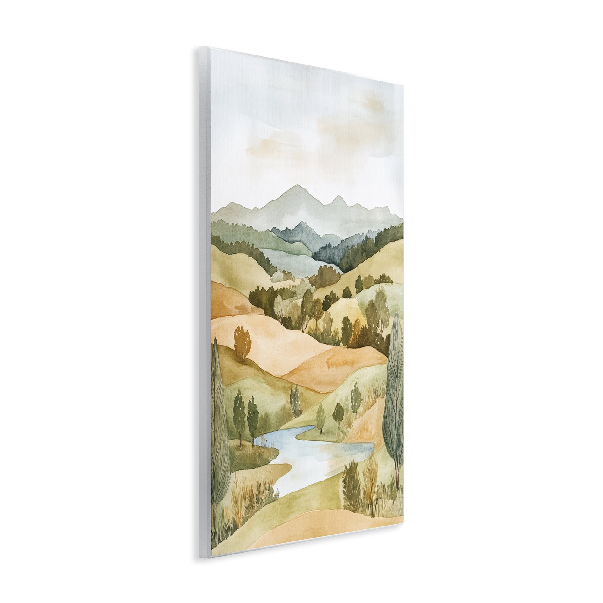 Stupell Industries Watercolor Hills & Tranquil Valley Wall Plaque Art, design by Petal Prints Design