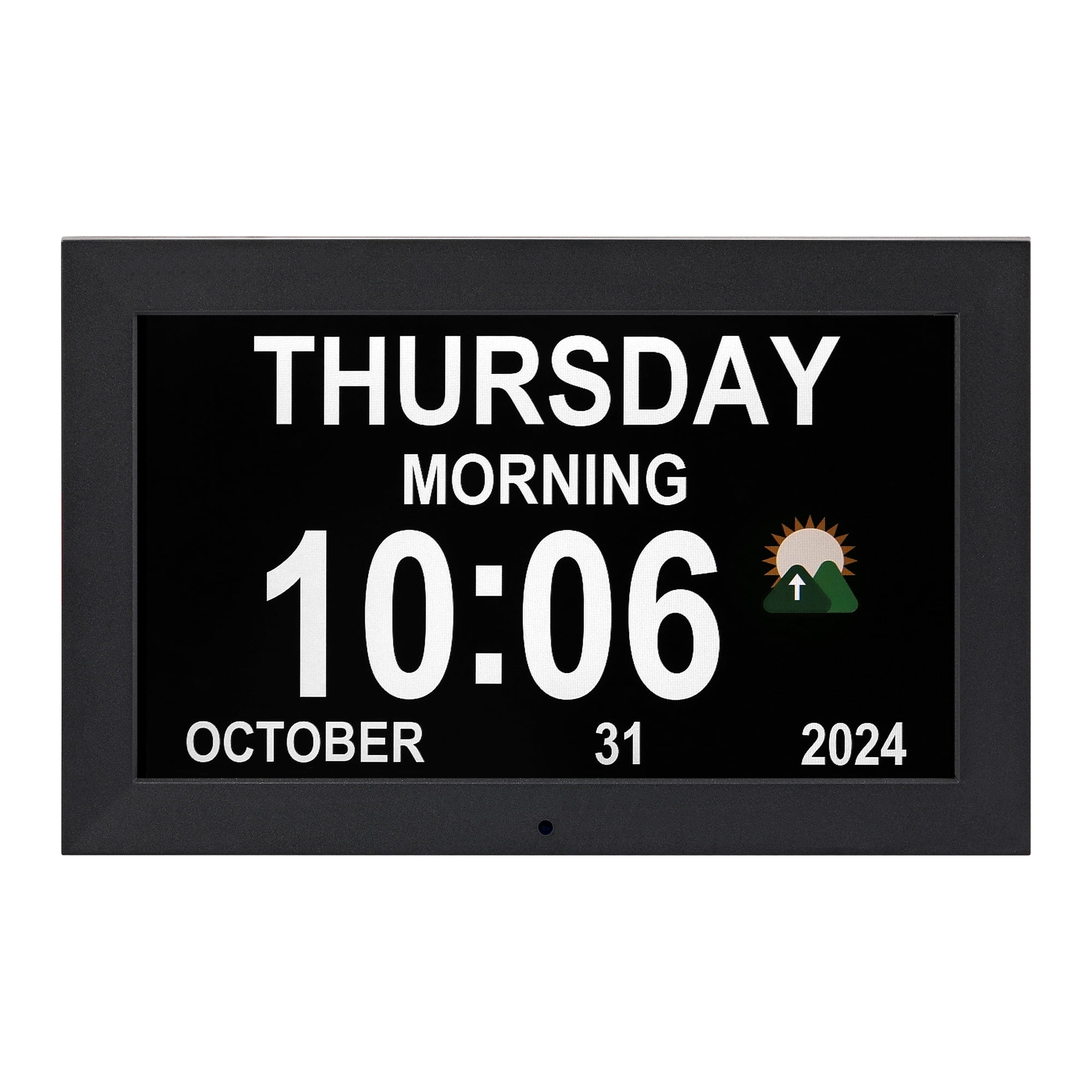 Memwake  Digital Alarm Clock  with date and day ,Multiple Display Modes,digital calendar and dementia alarm clock for 2026 World Cup， for seniors.(10.1-inch Black)