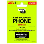 Straight Talk Keep Your Own Phone SIM Card Kit - T-Mobile GSM Compatible Devices