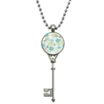 thumbnail image 1 of Pendentif animal Poisson Fleur Bleu Collier vintage Clé en Argent Bijou, 1 of 3