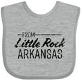 thumbnail image 3 of Inktastic From Little Rock Arkansas in Black Distressed Text Boys or Girls Baby Bib, 3 of 4