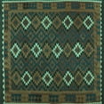 thumbnail image 1 of Ahgly Company Indoor Square Oriental Turquoise Blue Traditional Area Rugs, 8' Square, 1 of 4