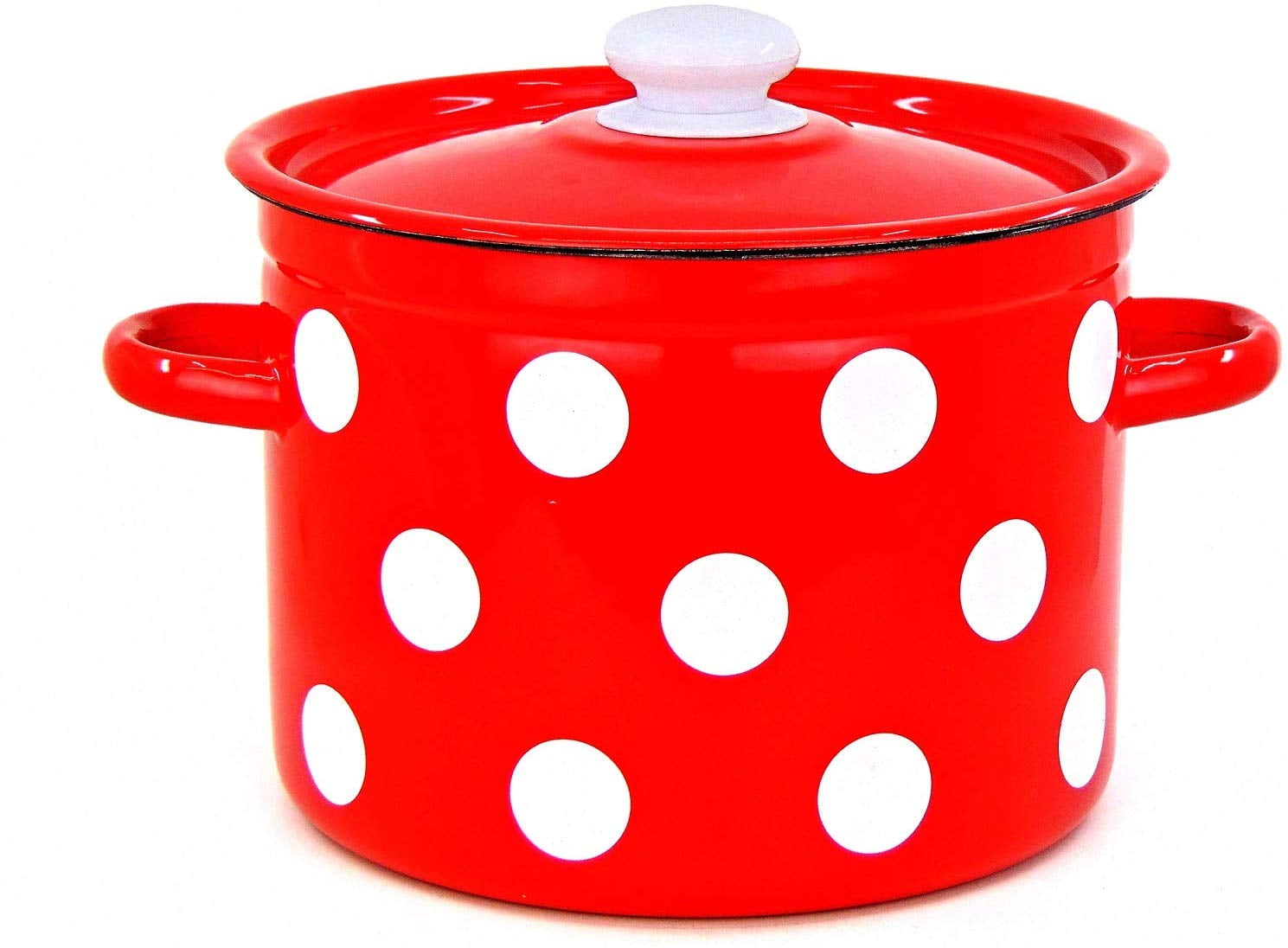 Idilia Enamel Cylindrical Pot, Enamel Cookware, Enamel Steel Pot with