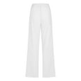 thumbnail image 4 of Odbmxy Long Pants Plus Women Straight-Leg Cotton Linen Women's Trousers Casual White Elastic Waist with Pockets Loose Pants,5XL, 4 of 5
