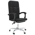 thumbnail image 1 of Silla VidaXL, escritorio reclinable con ruedas, giratoria 360°, piel negra, 1 of 9