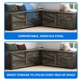 thumbnail image 5 of Dextrus L-Shaped Wood Farmhouse Storage Chest, Corner Dining Breakfast Bench with Hidden Storage, Black Oak, 5 of 10