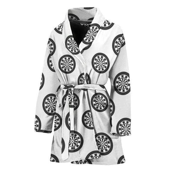 Dartboard Pattern Women Bathrobe One Size Univeral Fits Fashion Lightweight Plush Fleece Long Robe For Women