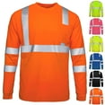 thumbnail image 4 of Chiccall Mens Long Sleeve Pullover T-Shirts Crew Neck Lightweight Workwear with Reflective Stripe, 4 of 4