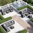 thumbnail image 5 of Aoxun 7 Piece Patio Furniture Set Wicker Rattan Patio Sectional Sofa Set Outdoor Seating Furniture with Thickened Cushion, Gray, 5 of 7