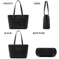 thumbnail image 4 of Set de monedero y cartera Qiyuer de piel sintética negro para mujer, 4 of 9