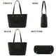thumbnail image 4 of Set de monedero y cartera Qiyuer de piel sintética negro para mujer, 4 of 9