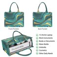 thumbnail image 2 of Large Capacity Tote Bag,Teal Gold Marble Pattern Handbag Fashion Luxury Tote Bag,15.7"x13"x 5.1" Inches,Laptop Compatible, 2 of 6