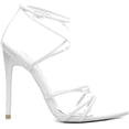 thumbnail image 2 of Cape Robbin Womens Ada Strappy Open Toe Stiletto Heel Sandal WHIT-7.5, 2 of 2