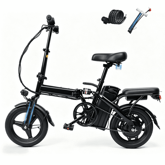 14"Folding Electric Bicycles,Peak 500W Motor 30 Miles 20MPH,Removable Battery,E Bike for Adults with Max 15°Uphill,UL2849