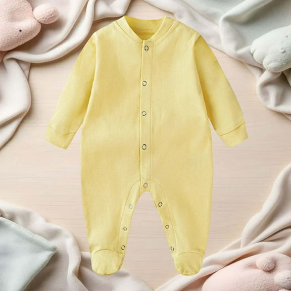 Boys Bodysuits Soft Front Snap Closure Pajama for Full Outfit with Built-in Mittens and Non-Socks for Comfort and Warmth