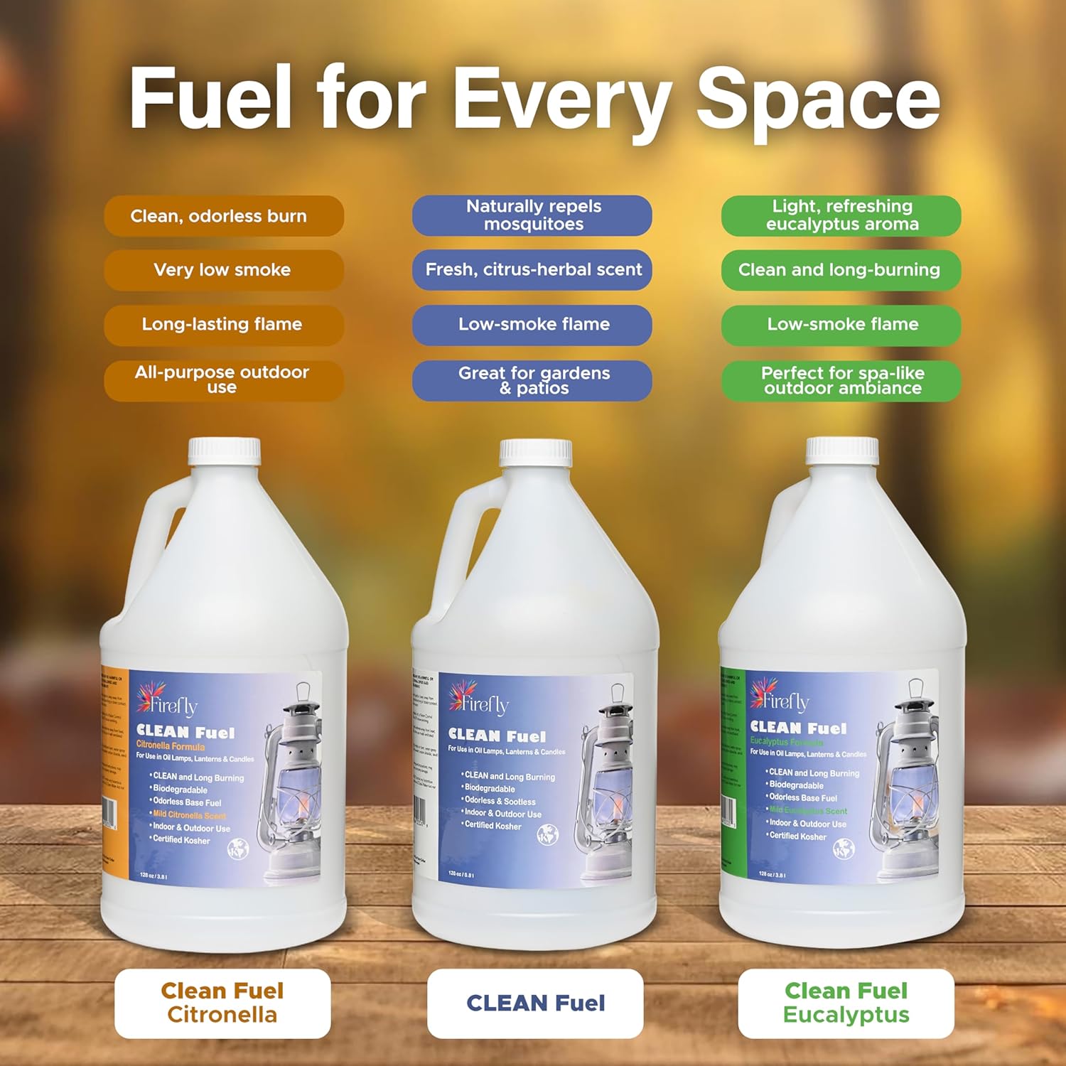 Firefly Fuel Eucalyptus Clean Fuel Lamp Oil - Smokeless and Odorless - 1 gal