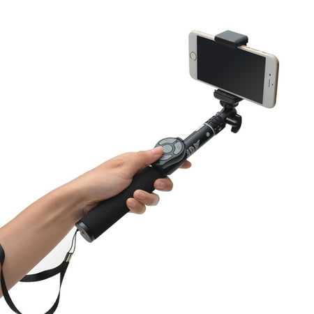 Selfie Stick For Sports Cam AGPtek Aluminum Selfie Stick Monopod with Bluetooth Remote Shutter For iPhone Android Smartphone Gopro ()