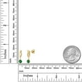 thumbnail image 6 of Gem Stone King 14K Yellow Gold Green Nano Emerald and Lab Grown Diamond Earrings for Women | 0.85 Cttw | Gemstone May Birthstone | Round 4.5MM, 6 of 6