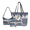 Cartoon Cow Lace Pattern, variant on Blue Marlin Crocodile Print 3 Pieces Tote Handbag Set for Women, Stylish Hobo Bag with Versatile Zipper Wallet, with Personalized Tote Bag for Work