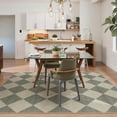 thumbnail image 6 of Lahome Decor 5'x7' Modern Washable Area Rugs for Living Room, 5x7ft Non-Slip Rugs for Bedroom, Farmhouse Checkered Rug, Moroccan Neutral Soft Low Pile Carpet for Office Dining Room Playroom,Green, 6 of 10
