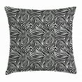 thumbnail image 1 of Stripes Throw Pillow Cushion Cover, African Zebra Skin Pattern with Abstract Lines Monochrome Wild Animal Hide Design, Decorative Square Accent Pillow Case, 18 X 18 Inches, Black White, by Ambesonne, 1 of 2