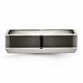 thumbnail image 3 of Solid Stainless Steel Base Black Ceramic Center Beveled Wedding Band Ring Size 11.5, 3 of 7