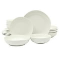 thumbnail image 1 of Juego de vajilla Gibson Home Lindendale, 16 piezas, porcelana blanca, 1 of 5