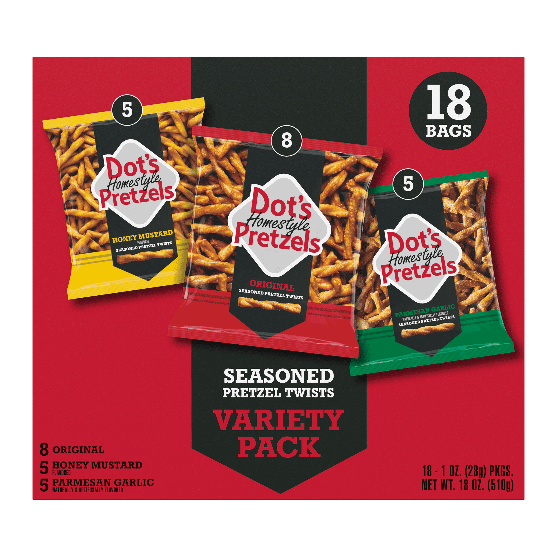Dot's Pretzels Snack Variety Pack, 18 Count