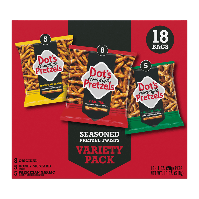 Dot's Pretzels Snack Variety Pack, 18 ct including Original Honey
