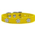 thumbnail image 1 of Silver Flower Widget Genuine Leather Dog Collar Yellow 18, 1 of 1