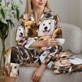 thumbnail image 6 of KLL Collage of different dogs Print Women's Long Sleeve Pajamas with Pants Sleepwear Loungewear 2 Set-Medium, 6 of 7