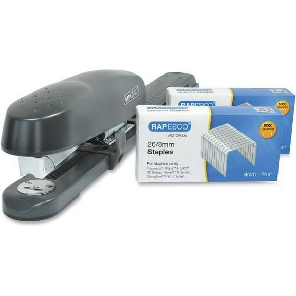 Rapesco 790 Long Arm Stapler with Staples Set 50 Sheets Capacity - 26/8mm, 24/8mm, 26/6mm, 24/6mm Staple Size