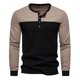 thumbnail image 2 of Blusas y camisas de manga larga y cuello redondo para hombre, estilo casual, con retazos, de manga larga y cuello redondo., 2 of 5