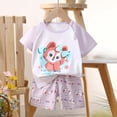 thumbnail image 2 of Edvintorg Summer Outfits for Girls Trendy Printed Crew Neck Casual Tops and Boyshorts Little Girls Clothes Size 0-8, 2 of 5