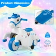 thumbnail image 2 of OLAKIDS 2 in 1 Ride on Motorcycle and Horse, Unicorn 6V Battery Powered Ride on Toy with Up & Down Function, MP3, Power Display, Training Wheels, Kids Electric Vehicle Aged 3-6 Years, 2 of 9