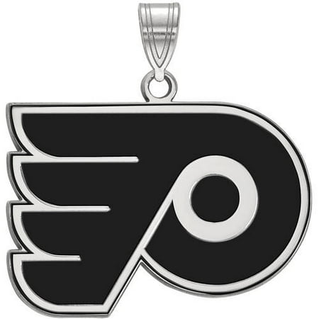 LogoArt NHL Philadelphia Flyers Sterling Silver Large Enamel Pendant