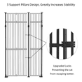 thumbnail image 3 of Unipaws 86" High Extra Tall Cat Gate, 35"-51" Wide Safety Gate for Doorway Hallway Stairs, Black, 3 of 7