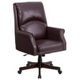 thumbnail image 2 of Flash Furniture High Back Pillow Back Burgundy LeatherSoft Executive Swivel Office Chair with Arms, 2 of 13
