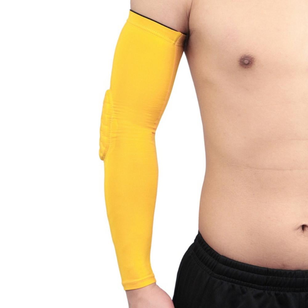 2PCS Sports Padded Compression Arm Sleeves,Arm Protective Support Crash Proof Elbow Pads Compression Arm Sleeve With Elbow Pad for Football, Volleyball, Baseball