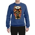 thumbnail image 2 of Flaming Motorycle Hell Fire Skull Biker | Mens Fashion Crewneck Graphic Sweatshirt, Vintage Heather Blue, 3XL, 2 of 4
