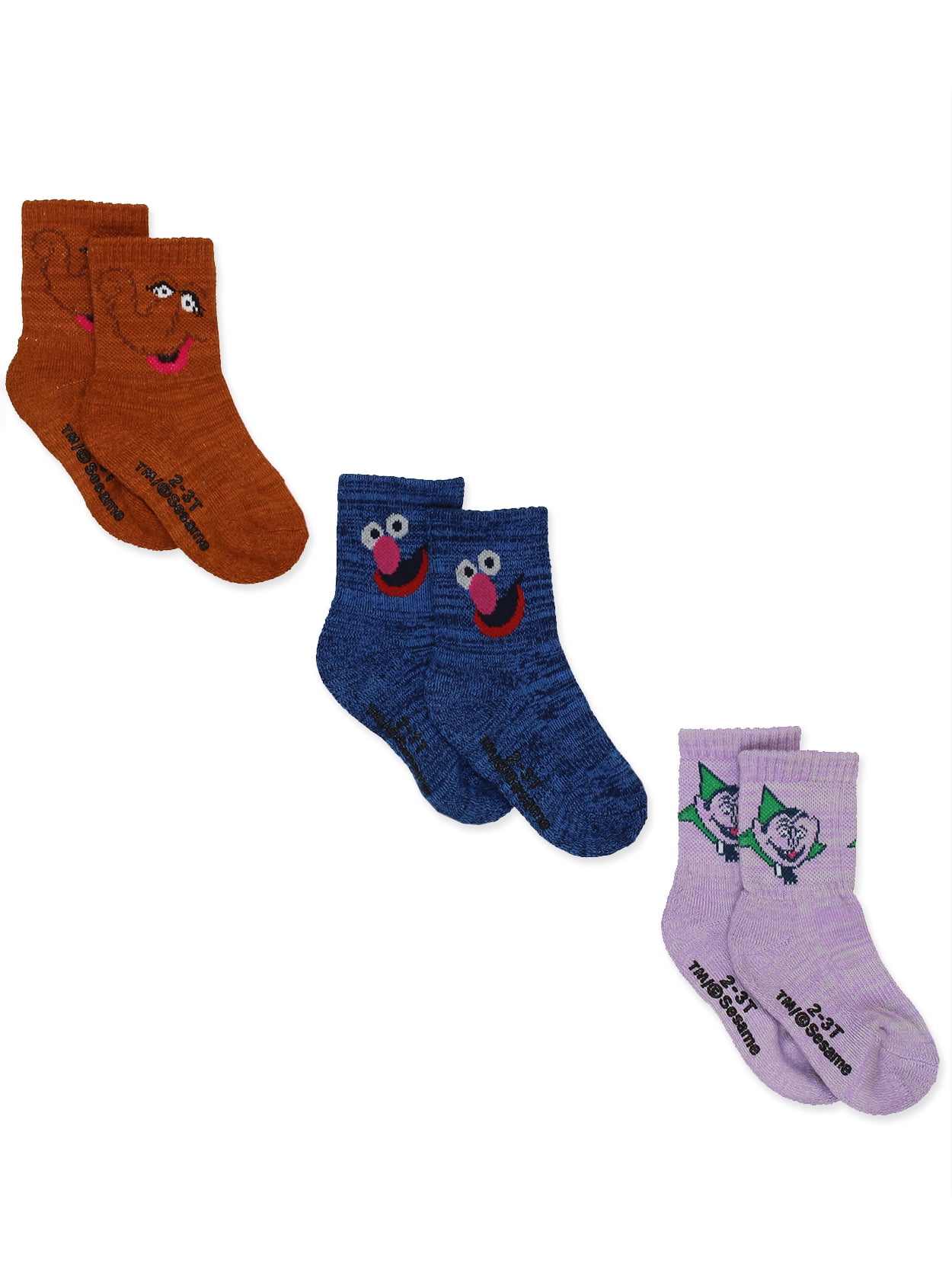 Sesame Street Grover Baby Toddler Boys Girls 3 Pack Quarter Gripper ...