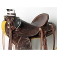 thumbnail image 2 of 16 In Western Horse Wade Saddle American Leather Trail Barrel Hilason Dark Brown, 2 of 8