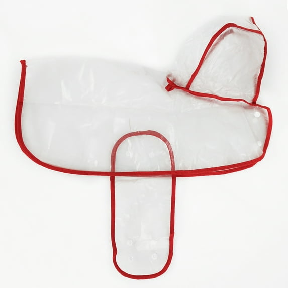 SUSSEXHOME Pets Dog Raincoats with Hood - Transparent Dog Rain Jacket with Snap Fastenings - Waterproof Raincoat for Dogs - Red / S