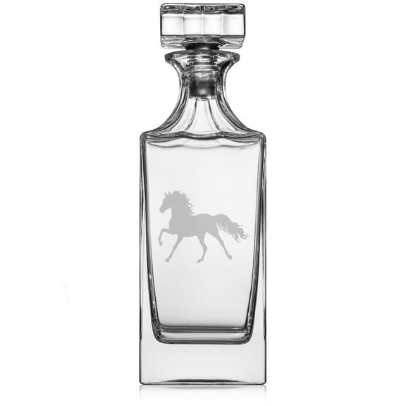 30 oz Glass Whiskey Decanter with Glass Stopper Gift Horse